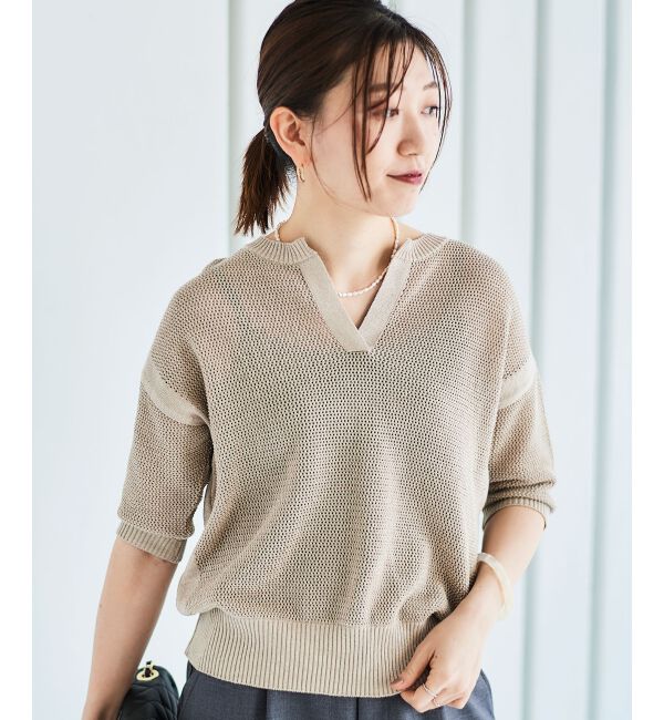 le.coeur blanc「ラメスキッパーメッシュニット」|ニット・セーター|