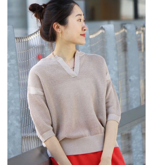 le.coeur blanc「ラメスキッパーメッシュニット」|ニット・セーター|