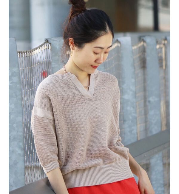 le.coeur blanc「ラメスキッパーメッシュニット」|ニット・セーター|