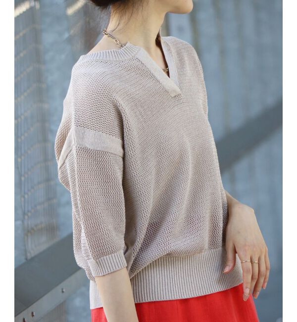 le.coeur blanc「ラメスキッパーメッシュニット」|ニット・セーター|