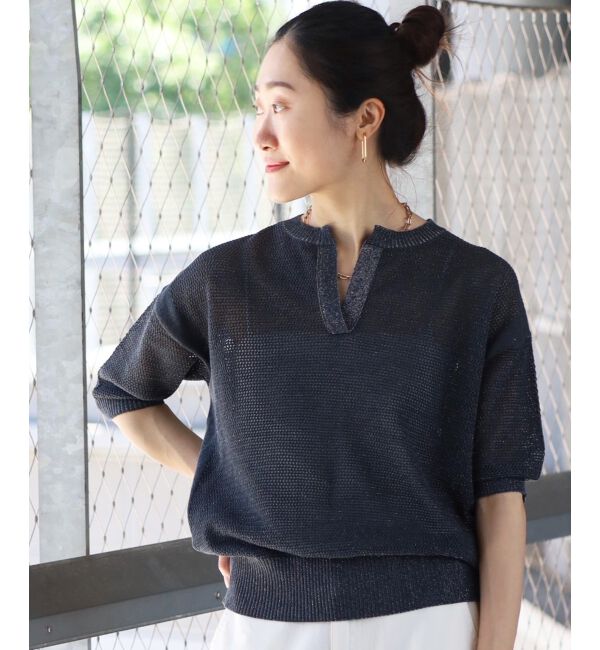 le.coeur blanc「ラメスキッパーメッシュニット」|ニット・セーター|