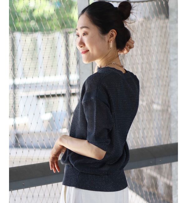 le.coeur blanc「ラメスキッパーメッシュニット」|ニット・セーター|