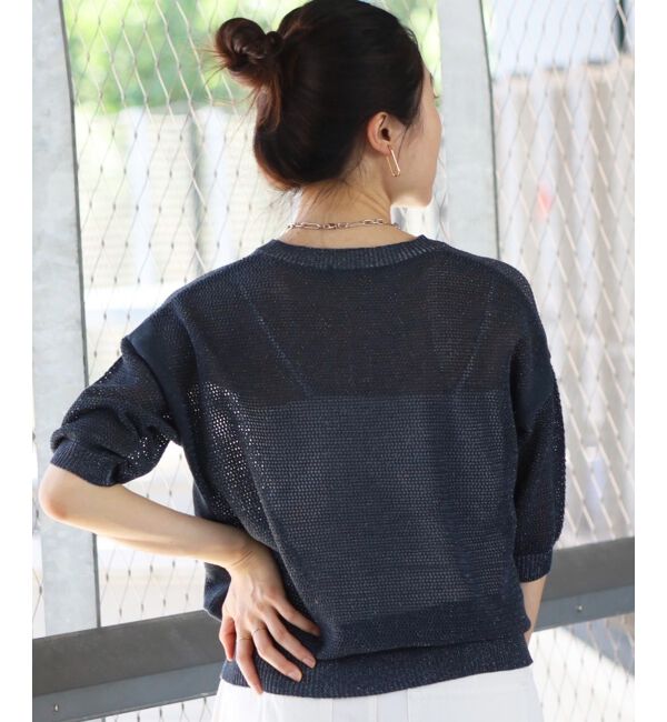 le.coeur blanc「ラメスキッパーメッシュニット」|ニット・セーター|