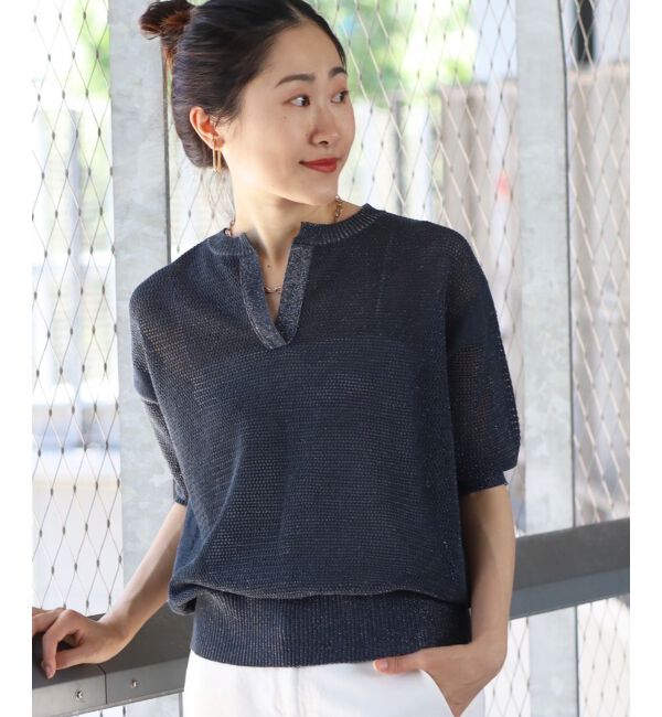le.coeur blanc「ラメスキッパーメッシュニット」|ニット・セーター|