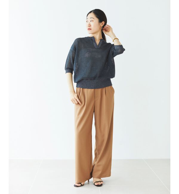 le.coeur blanc「ラメスキッパーメッシュニット」|ニット・セーター|