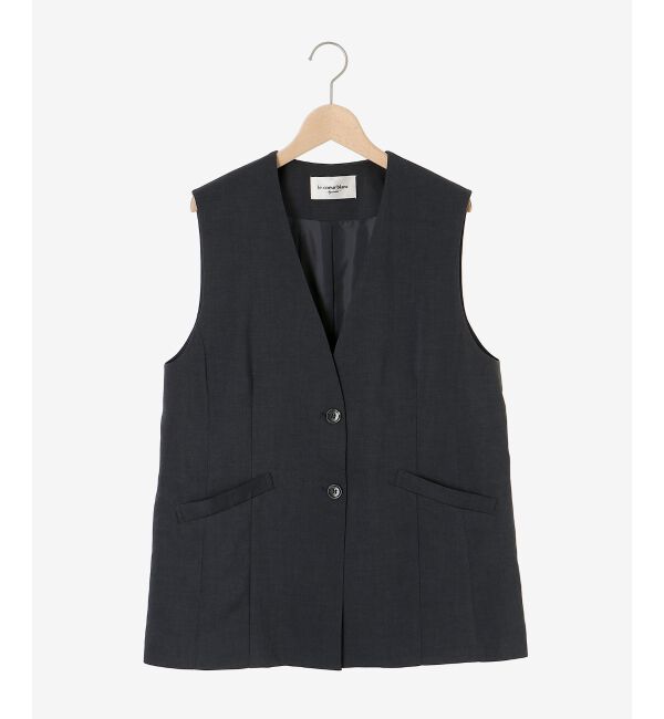 le.coeur blanc「《手洗い可能》Vカラージレジャケット」|ベスト・ジレ|