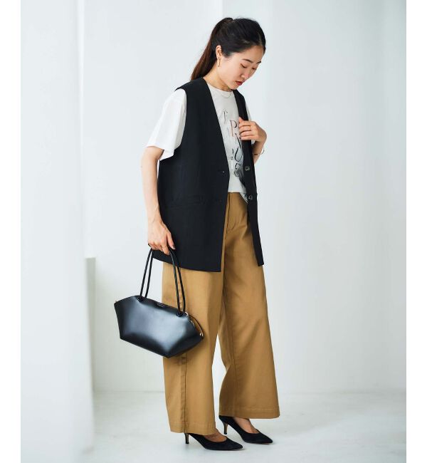 le.coeur blanc「《手洗い可能》Vカラージレジャケット」|ベスト・ジレ|