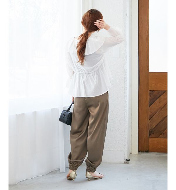  「フリルカラーペプラムブラウス」|シャツ・ブラウス|