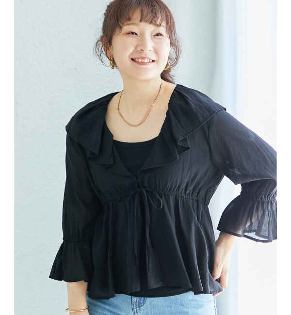  「フリルカラーペプラムブラウス」|シャツ・ブラウス|