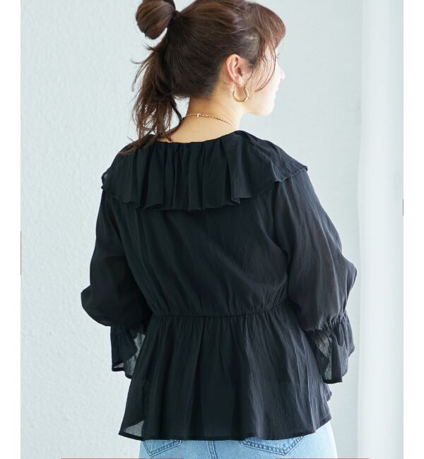  「フリルカラーペプラムブラウス」|シャツ・ブラウス|