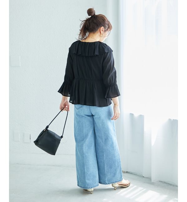  「フリルカラーペプラムブラウス」|シャツ・ブラウス|