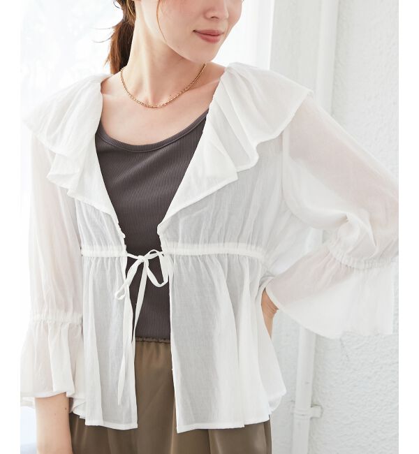  「フリルカラーペプラムブラウス」|シャツ・ブラウス|
