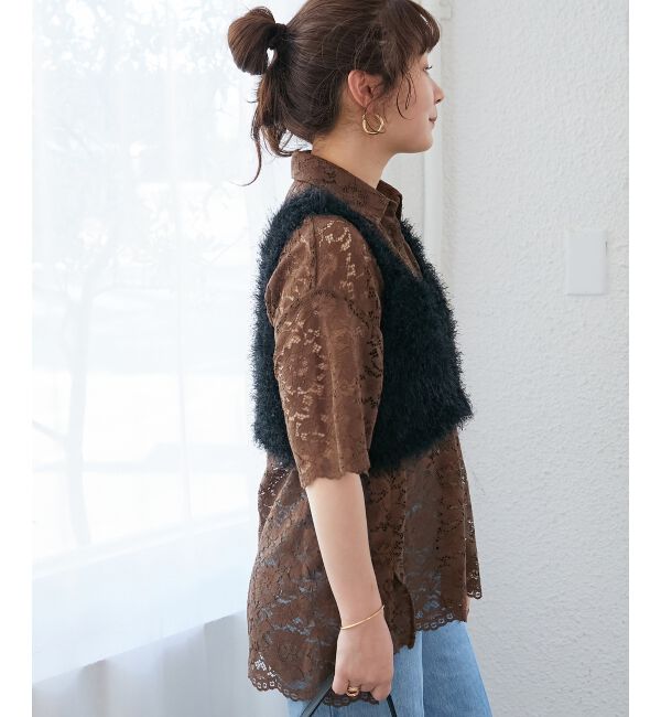  「シャギーUネックベスト」|ベスト・ジレ|