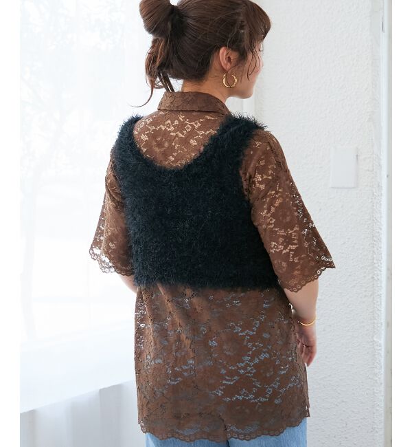  「シャギーUネックベスト」|ベスト・ジレ|