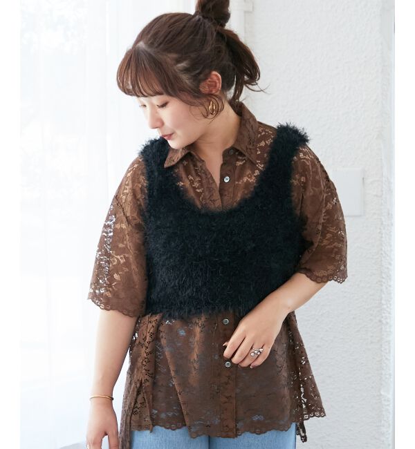  「シャギーUネックベスト」|ベスト・ジレ|