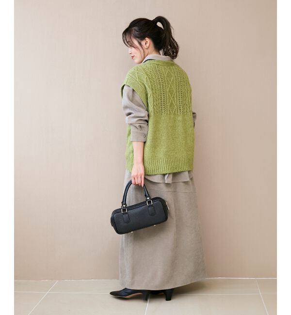  「《WEB限定アイテム》ケーブル柄ニットベスト」|ベスト・ジレ|