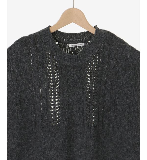  「《WEB限定アイテム》ケーブル柄ニットベスト」|ベスト・ジレ|