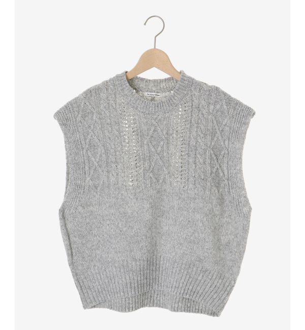 「《WEB限定アイテム》ケーブル柄ニットベスト」|ベスト・ジレ|