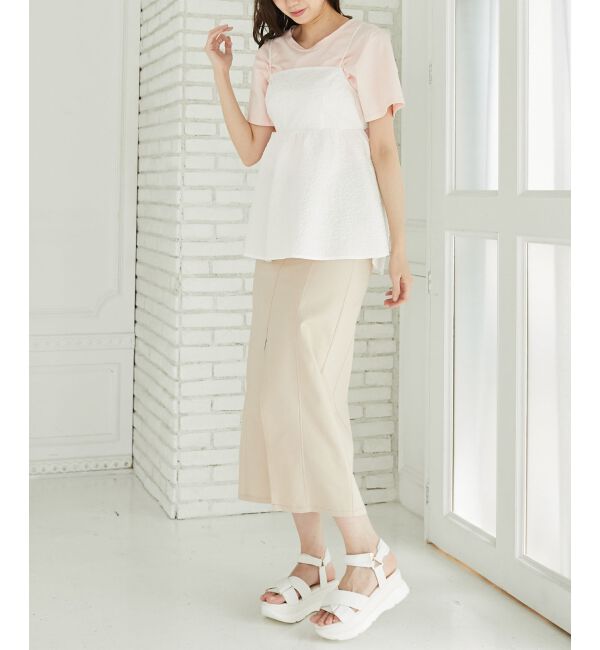 MAJESTICLEGON「ジャカードペプラムキャミブラウス」|シャツ・ブラウス|