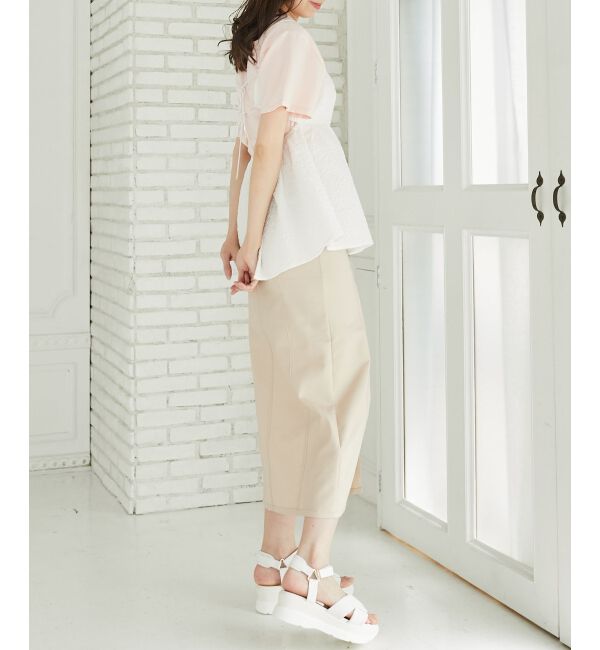 MAJESTICLEGON「ジャカードペプラムキャミブラウス」|シャツ・ブラウス|