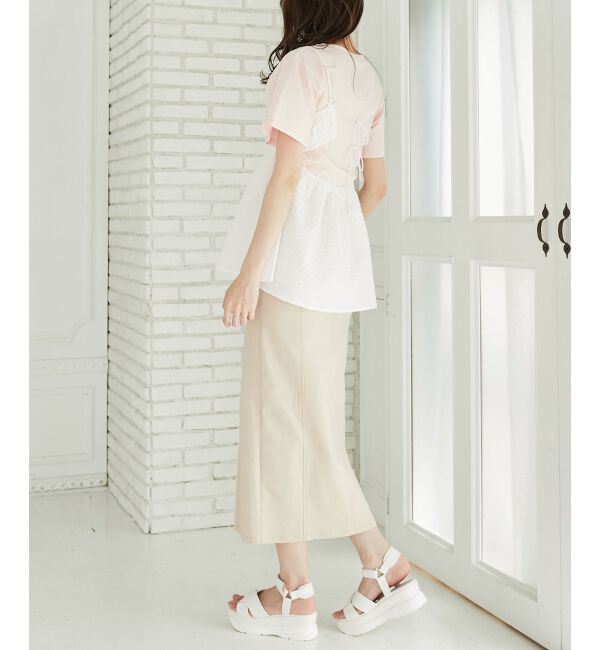 MAJESTICLEGON「ジャカードペプラムキャミブラウス」|シャツ・ブラウス|