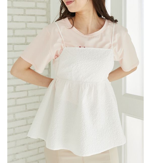 MAJESTICLEGON「ジャカードペプラムキャミブラウス」|シャツ・ブラウス|