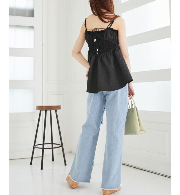 MAJESTICLEGON「ジャカードペプラムキャミブラウス」|シャツ・ブラウス|