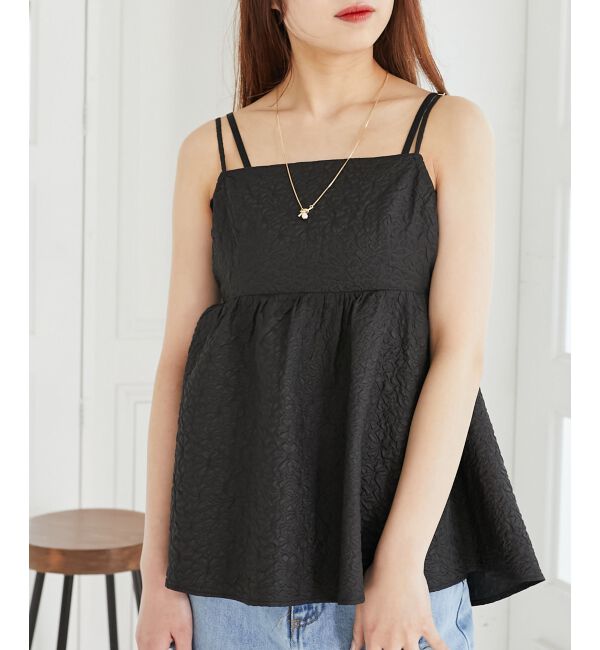 MAJESTICLEGON「ジャカードペプラムキャミブラウス」|シャツ・ブラウス|