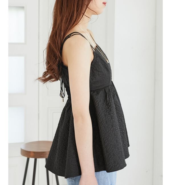 MAJESTICLEGON「ジャカードペプラムキャミブラウス」|シャツ・ブラウス|