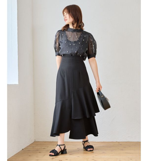 MAJESTICLEGON「バックリボンパールシアーブラウス」|シャツ・ブラウス|