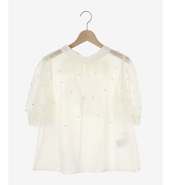 MAJESTICLEGON「バックリボンパールシアーブラウス」|シャツ・ブラウス|