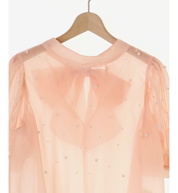 MAJESTICLEGON「バックリボンパールシアーブラウス」|シャツ・ブラウス|