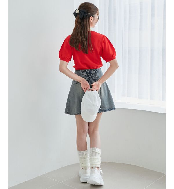 MAJESTICLEGON「キャットジャカード半袖ニット」|ニット・セーター|