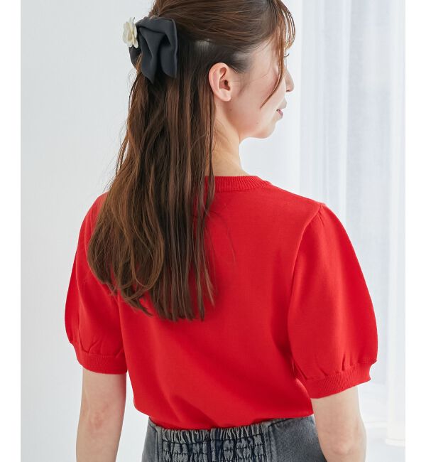 MAJESTICLEGON「キャットジャカード半袖ニット」|ニット・セーター|