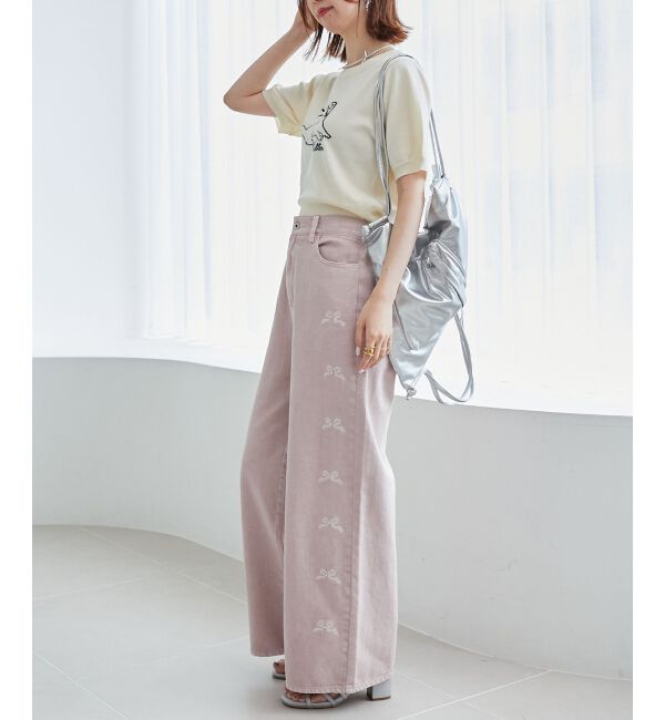 MAJESTICLEGON「キャットジャカード半袖ニット」|ニット・セーター|