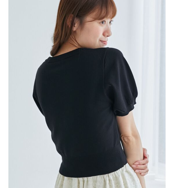 MAJESTICLEGON「キャットジャカード半袖ニット」|ニット・セーター|