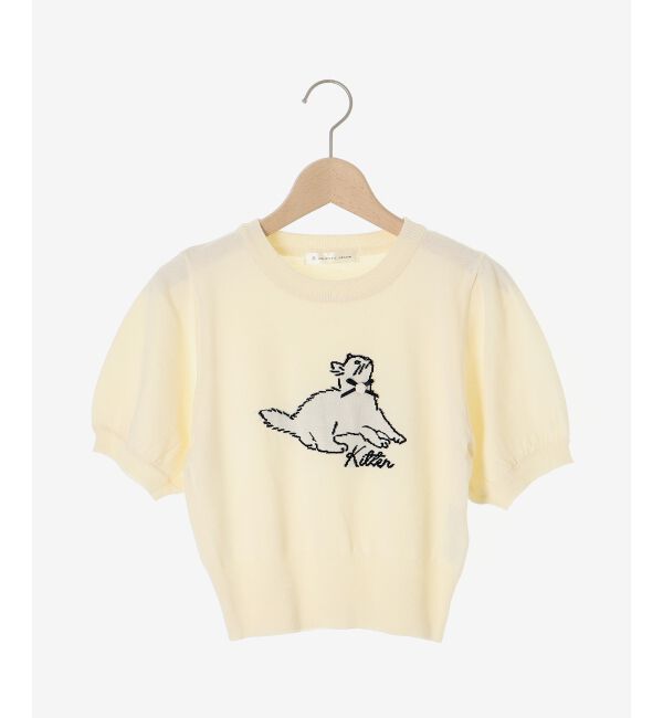 MAJESTICLEGON「キャットジャカード半袖ニット」|ニット・セーター|