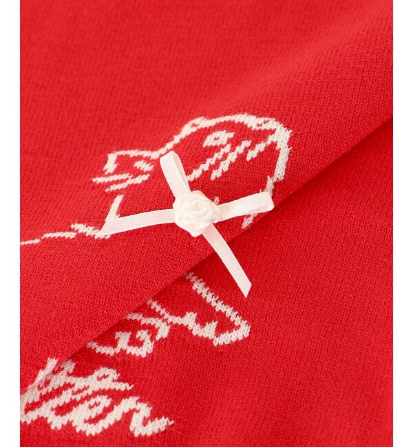 MAJESTICLEGON「キャットジャカード半袖ニット」|ニット・セーター|