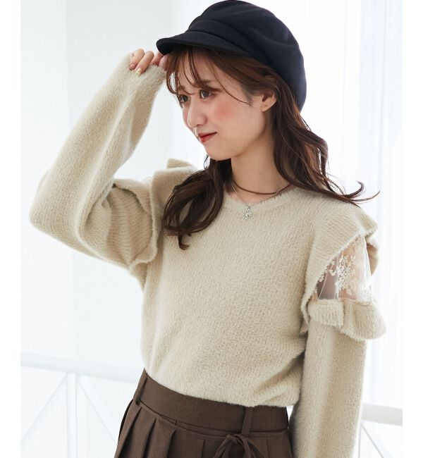  「Ladyフリルシャギーニット」|ニット・セーター|
