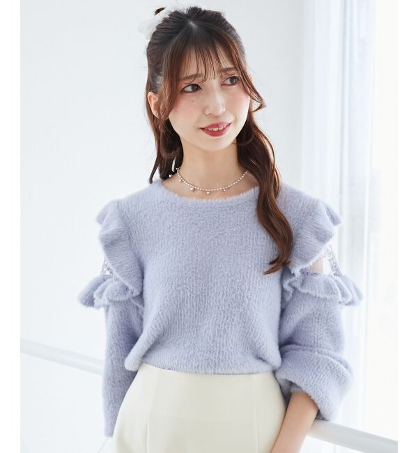  「Ladyフリルシャギーニット」|ニット・セーター|
