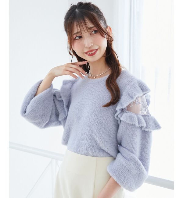  「Ladyフリルシャギーニット」|ニット・セーター|