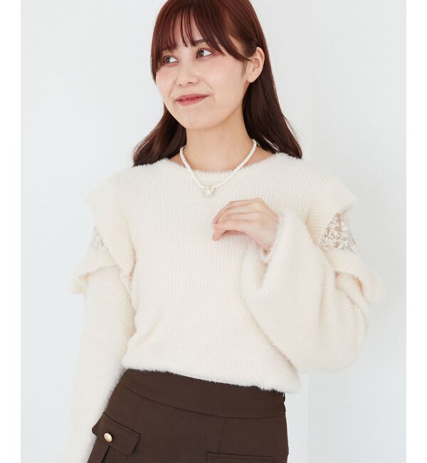  「Ladyフリルシャギーニット」|ニット・セーター|