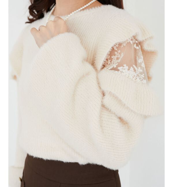 「Ladyフリルシャギーニット」|ニット・セーター|