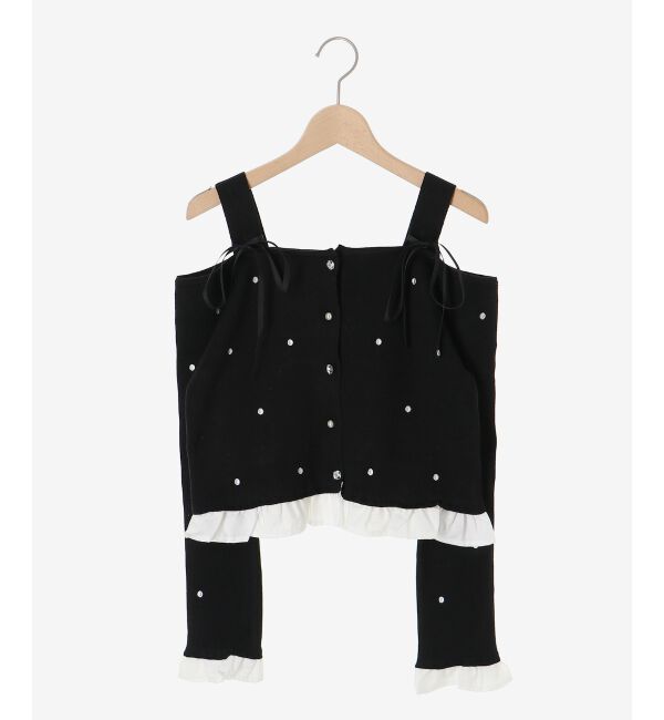  「2wayリボンドット肩あきニット」|ニット・セーター|