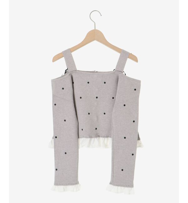  「2wayリボンドット肩あきニット」|ニット・セーター|