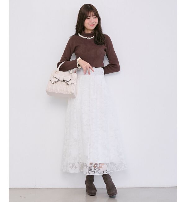  「パイピングフリルタートルニット」|ニット・セーター|