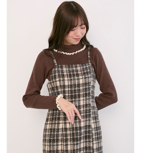  「パイピングフリルタートルニット」|ニット・セーター|