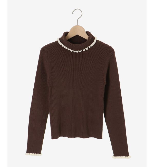  「パイピングフリルタートルニット」|ニット・セーター|