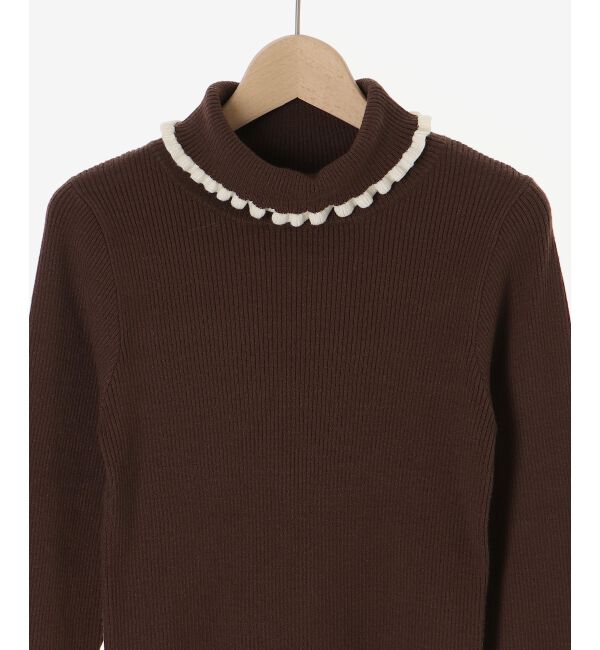  「パイピングフリルタートルニット」|ニット・セーター|