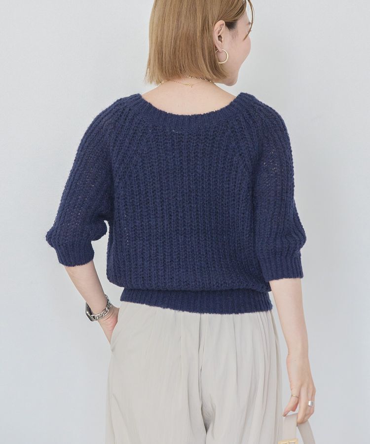 AMERICAN HOLIC「モヘヤ風シアー半袖ニットトップス」|ニット・セーター|